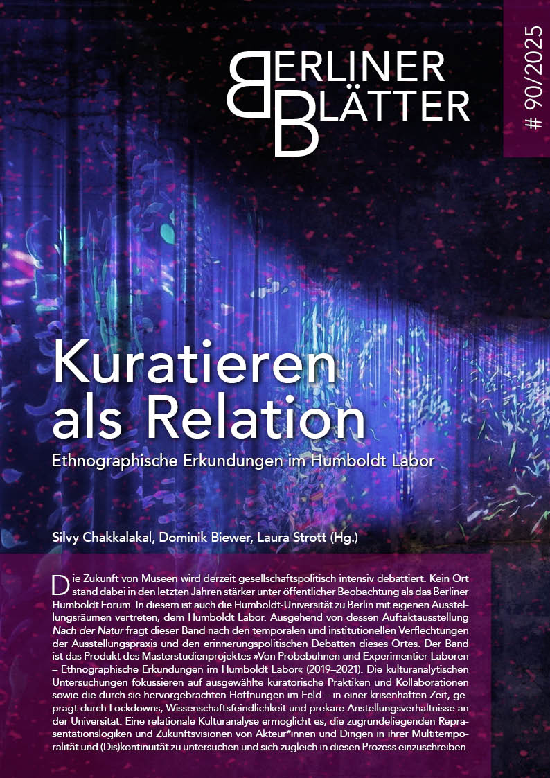 Cover Berliner Blätter 90  - Kuratieren als Relation